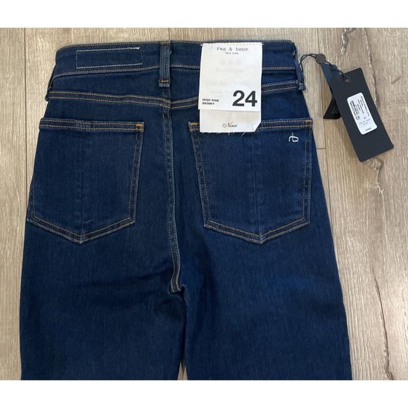 Rag & Bone Women's Nina High Rise Skinny Jeans Dark Wash Sz 24 NWT - Picture 10 of 11